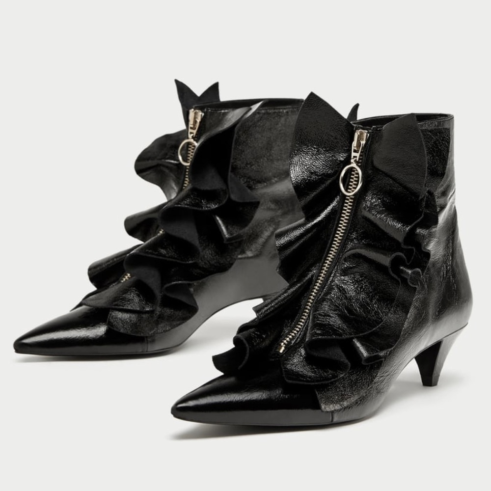 NWT Zara heels ankle boots leather shoes 109$